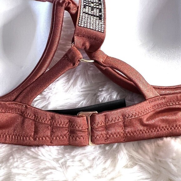 VICTORIA'S‎ SECRET SWIM Bikini Top Shine Strap Full Coverage Push-Up Size 36B - Picture 15 of 16